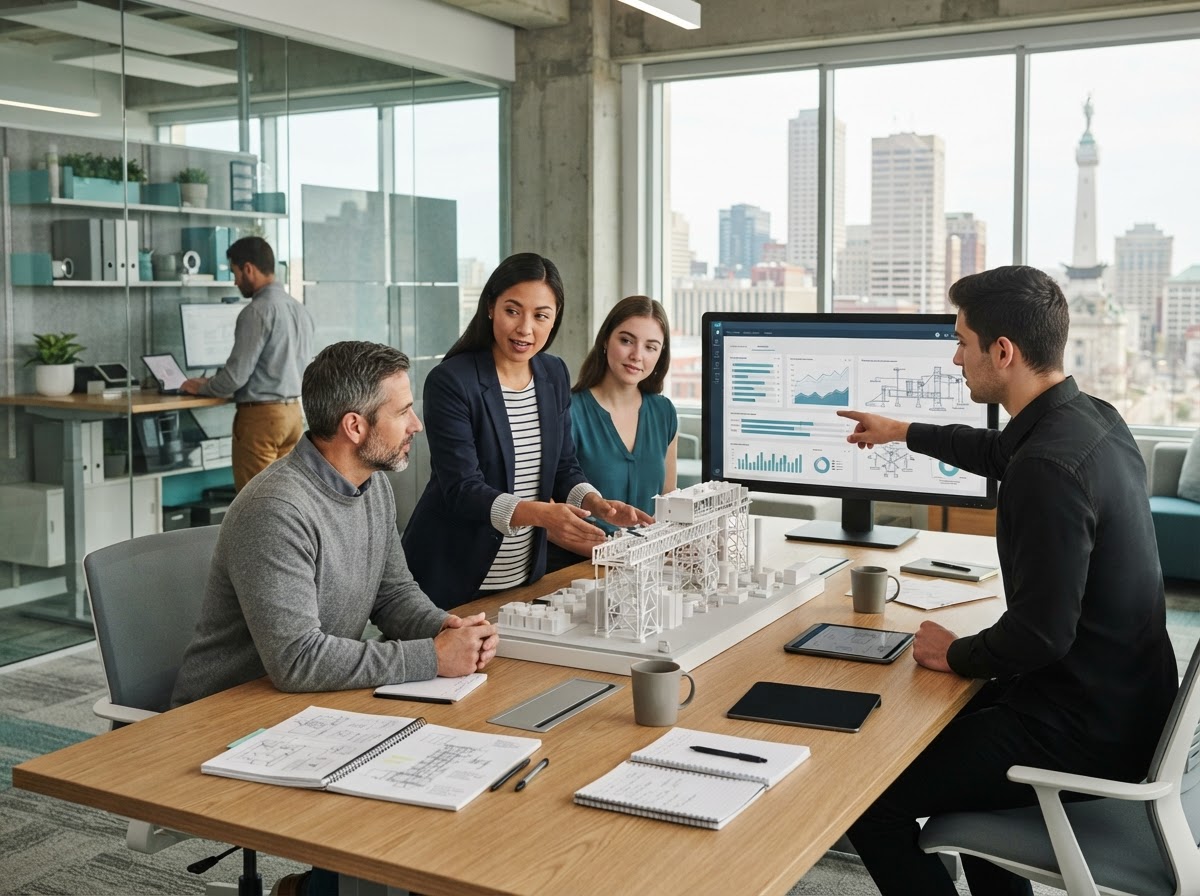 Beacon Vouchsurety analyst reviewing predictive investment models on screen